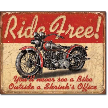 Placa metalica - Ride Free - 30x40 cm Placa metalica - Ride Free - 30x40 cm