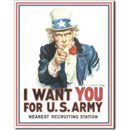 Placa metalica - Uncle Sam - US Army - 30x40 cm