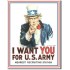 Placa metalica - Uncle Sam - US Army - 30x40 cm