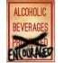 Placa metalica - Alcoholic Beverages - 30x40 cm