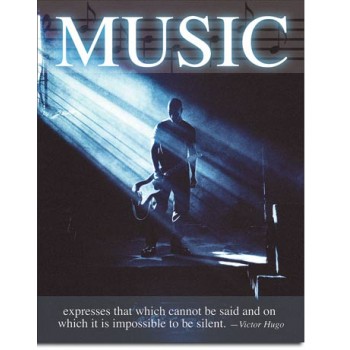 Placa metalica - Music - Victor Hugo - 30x40 cm