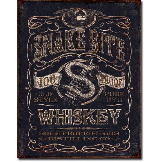 Placa metalica - Snake Bite Whiskey - 30x40 cm Placa metalica - Snake Bite Whiskey - 30x40 cm
