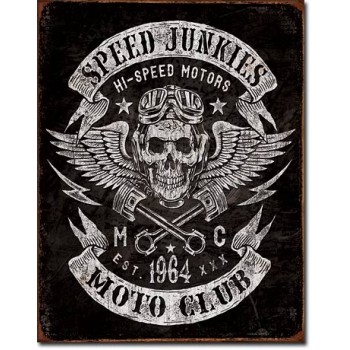 Placa metalica - Speed Junkies - 30x40 cm