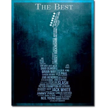 Placa metalica - The Best - Guitarists - 30x40 cm