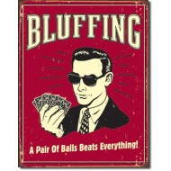 Placa metalica - Bluffing - Pair of Balls - 30x40 cm Placa metalica - Bluffing - Pair of Balls - 30x40 cm
