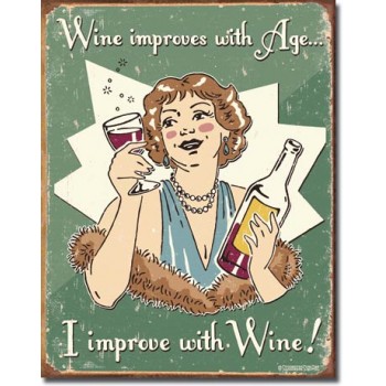 Placa metalica - Wine Improved - 30x40 cm Placa metalica - Wine Improved - 30x40 cm