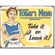 Placa metalica - Today's Menu - 30x40 cm Placa metalica - Today's Menu - 30x40 cm