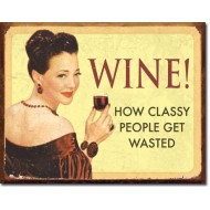 Placa metalica - Wine - 30x40 cm