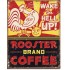 Placa metalica - Rooster Brand Coffee - 30x40 cm