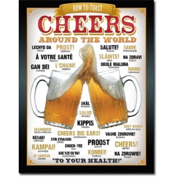 Placa metalica - Cheers Around The World - 30x40 cm Placa metalica - Cheers Around The World - 30x40 cm