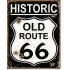 Placa metalica - Old Route 66 - Weathered - 30x40 cm