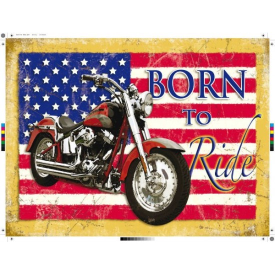 Placa metalica - Born to Ride - 30x40 cm Placa metalica - Born to Ride - 30x40 cm