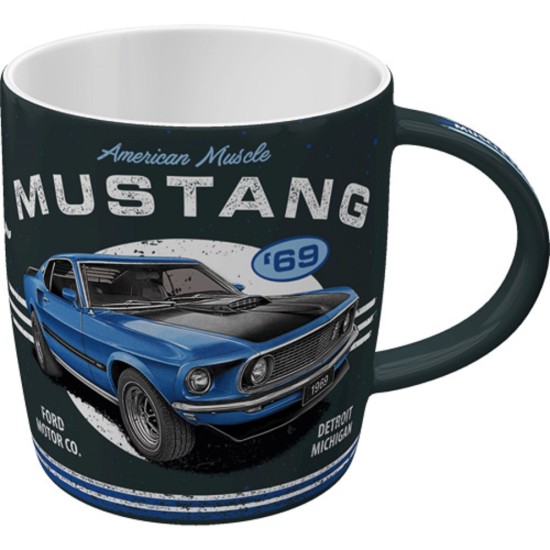 Cana ceramica 330 ml Ford Mustang 1969 Mach 1 Blue