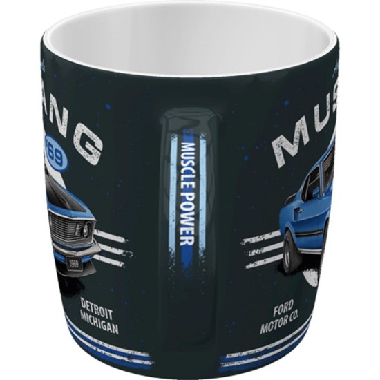 Cana ceramica 330 ml Ford Mustang 1969 Mach 1 Blue