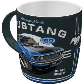 Cana ceramica 330 ml Ford Mustang 1969 Mach 1 Blue