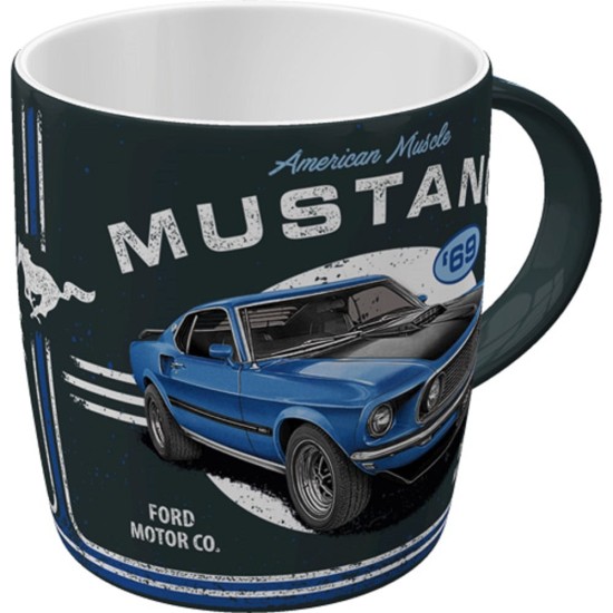 Cana ceramica 330 ml Ford Mustang 1969 Mach 1 Blue