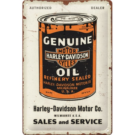 Placa decor metalica 20x30 Harley Davidson Genuine Oil Can