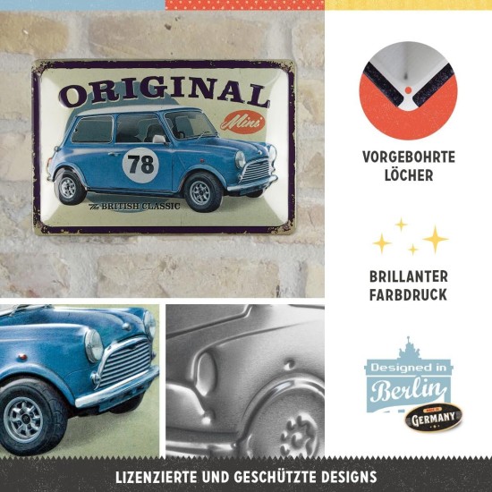 Placa decor metalica 20x30 Mini The British Classic