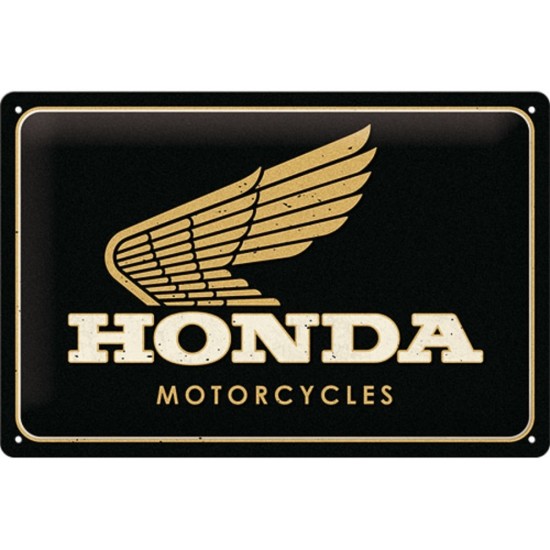 Placa metalica 20x30 Honda MC - Motorcycles Gold