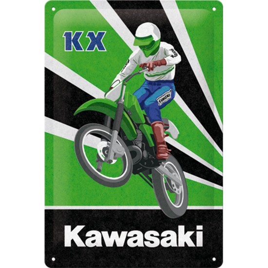Placa metalica 20x30 Kawasaki KX Motocross Placa metalica 20x30 Kawasaki KX Motocross