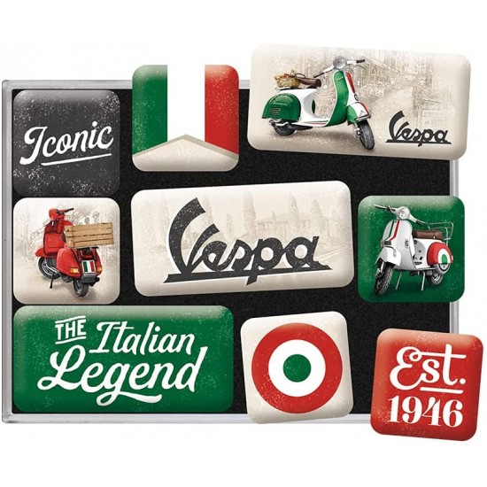 Set 9 magneti Vespa - The Italian Legend