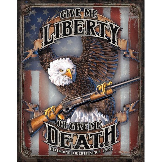 Placa metalica Give Me Liberty 30x40 cm Placa metalica Give Me Liberty 30x40 cm