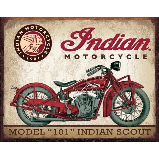 Placa metalica Indian Scout Model 101 30x40 cm Placa metalica Indian Scout Model 101 30x40 cm