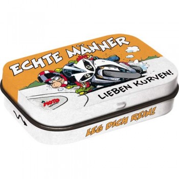 Cutie metalica cu bomboane MOTOmania - Barbatii adevarati adora curbele Cutie metalica cu bomboane MOTOmania - Barbatii adevarati adora curbele