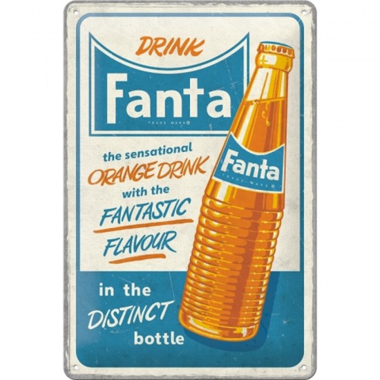 Placa metalica Fanta - Sensational Orange Drink 20x30cm