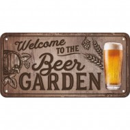 Placa metalica cu snur Welcome to the Beer Garden 10x20cm Placa metalica cu snur Welcome to the Beer Garden 10x20cm