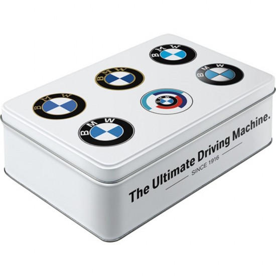 Cutie metalica plata BMW Logo Evolution 23x16x17cm