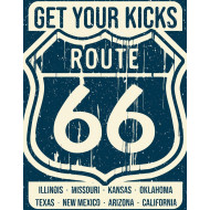 Tablou metalic Route 66 States