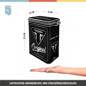 Cutie metalica Triumph Original Motorcycles cu capac etans Cutie metalica Triumph Original Motorcycles cu capac etans