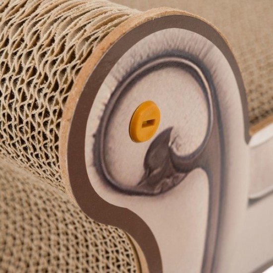 Canapea pentru ascutit gheare Pisica, 32 x 29 x 60 cm, crem