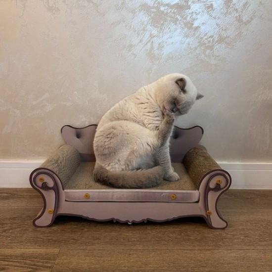 Canapea pentru ascutit gheare Pisica, 32 x 29 x 60 cm, crem