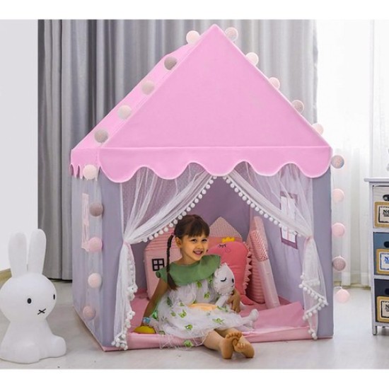 Cort de Joaca Roz cu Lumini LED pentru Copii, 130 x 100 x 120 cm