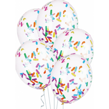 5 Baloane latex 30cm cu confetti