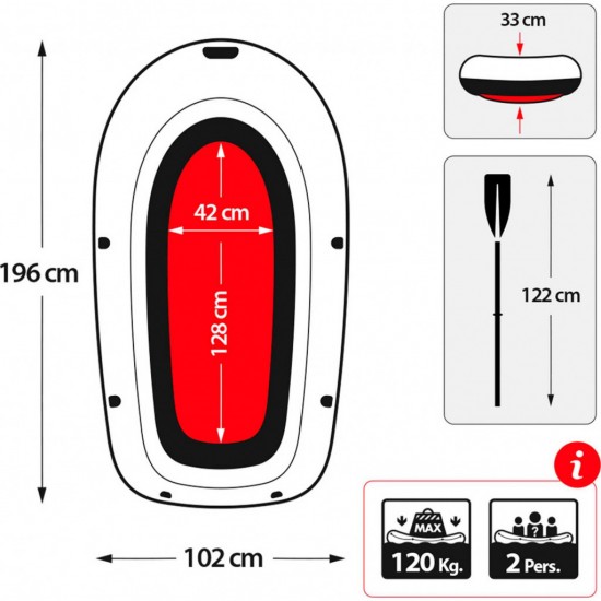 Barca gonflabila explorer 200 Intex 196x102x33cm