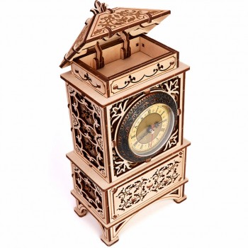 Puzzle 3D mecanic din lemn ceas clasic