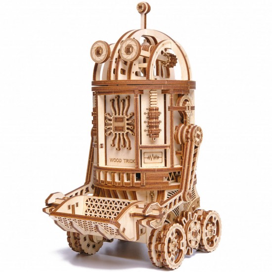 Puzzle 3D mecanic din lemn robot spatial