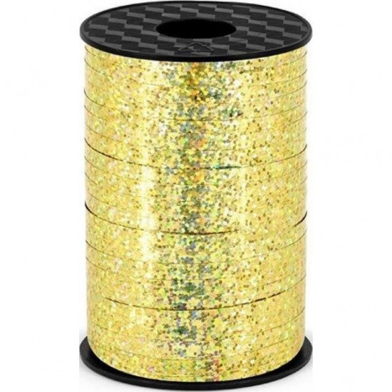 Rola panglica decorativa auriu holografic lungime 225m, latime 5mm