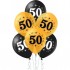 Set 10 baloane 50 ani negru si auriu 30cm