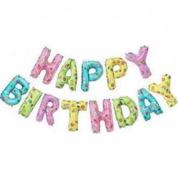 Set Baloane multicolore Happy Birthday