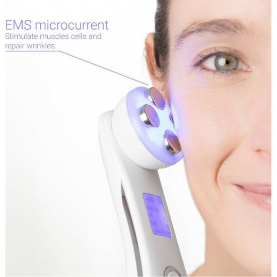 Aparat de masaj facial cu radiofrecventa, fototerapie si electrostimulare Wace Aparat de masaj facial cu radiofrecventa, fototerapie si electrostimulare Wace