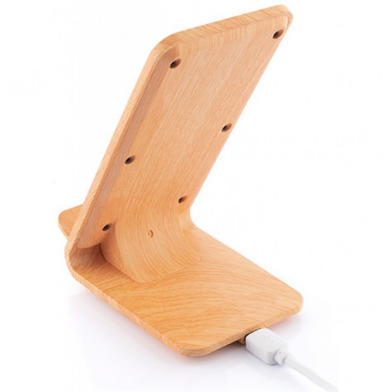 Incarcator wireless cu suport si design cu efect de lemn Incarcator wireless cu suport si design cu efect de lemn