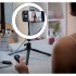 Lampa circulara LED cu trepied si suport selfie pentru telefon