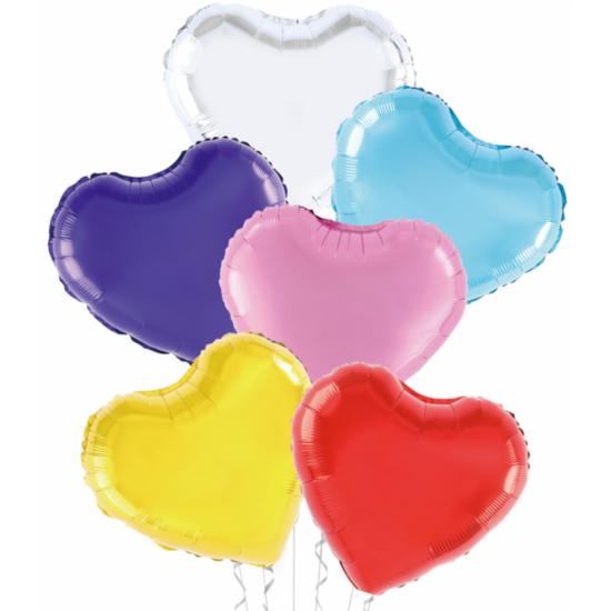 Set 6 baloane folie multicolore in forma de inima