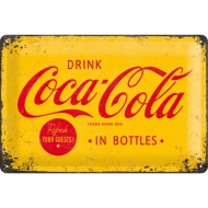 Placa metalica - Coca Cola - Yellow Logo - 20x30 cm Placa metalica - Coca Cola - Yellow Logo - 20x30 cm