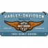 Placa metalica cu snur - Harley Davidson Free Spirit Riders - 10x20 cm