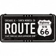 Placa metalica cu snur - Route 66 - 10x20 cm Placa metalica cu snur - Route 66 - 10x20 cm